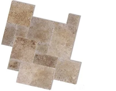 Noce Travertine French Pattern Tiles Beige tiles brown tiles dark tiles