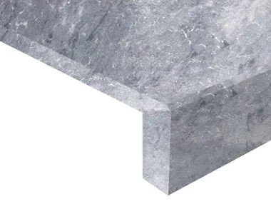 Grey limestone pool coping drop down rebate