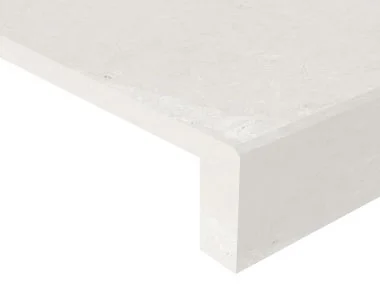 Pool coping white drop down pavers